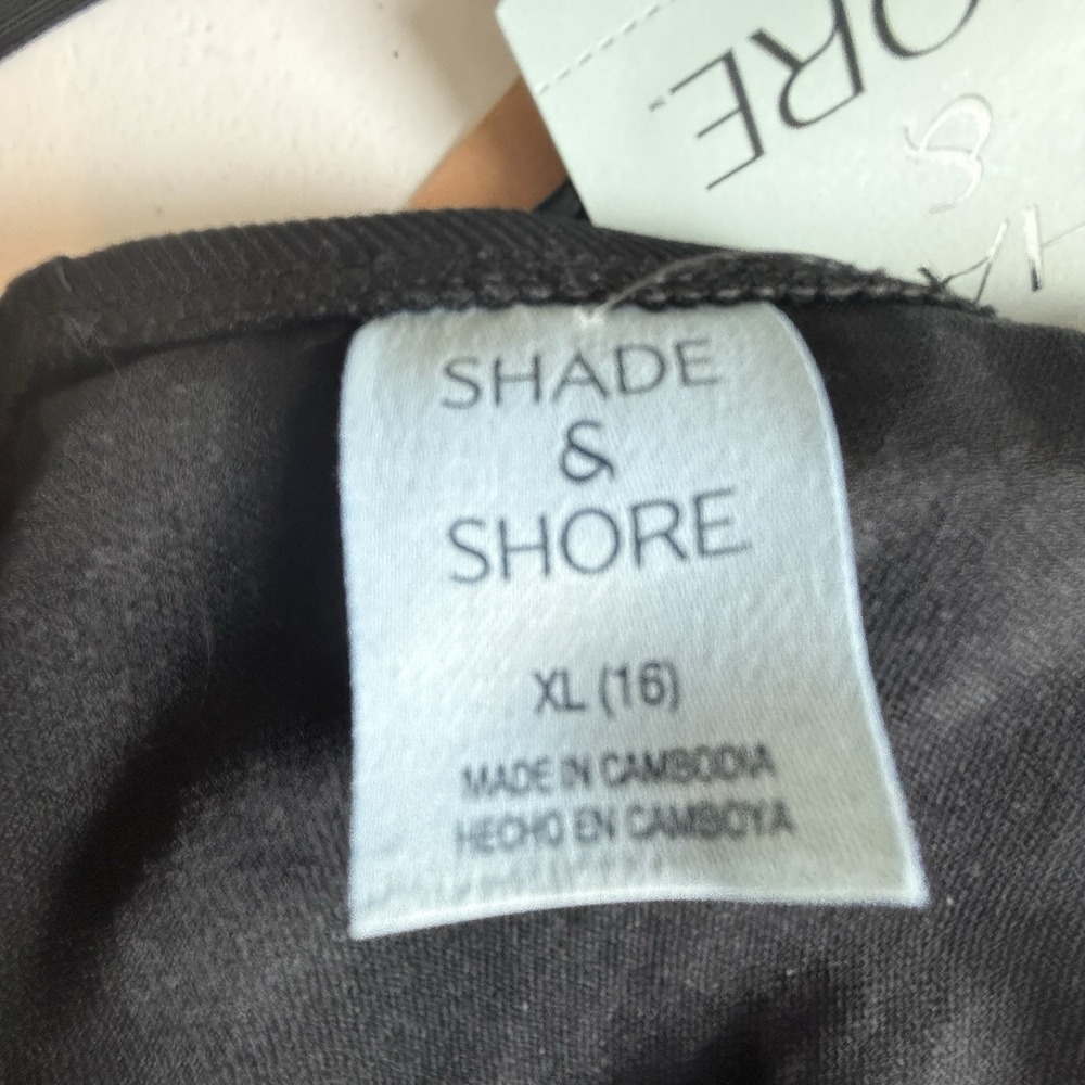 Shade & Shore Black One Piece Swimsuit XL New With Tags Flattering - Picture 11 of 14